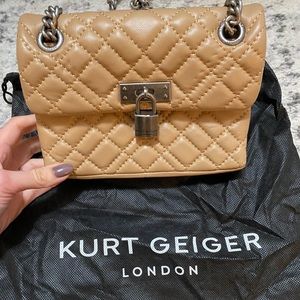 Kurt Geiger Mini Brixton Diamond Quilted Leather Pad Lock Shoulder/Crossbody Bag